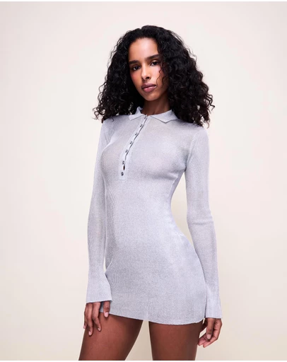 Guizio - Long Sleeve Polo Mini Dress