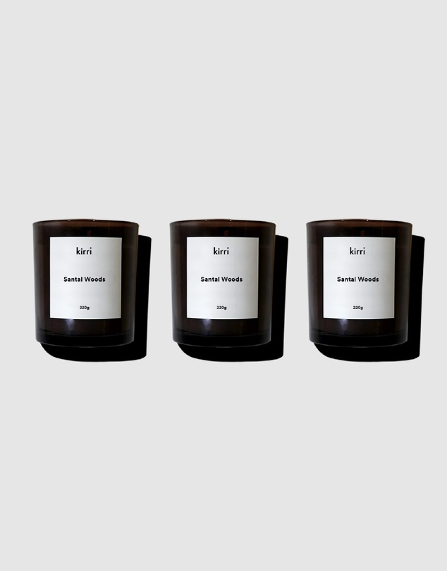 Kirri by Scent Australia Home - Santal Woods Candle (220g) Trio