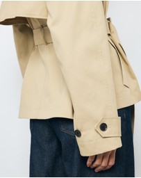 AERE - Sadie Funnel Neck Crop Trench Coat
