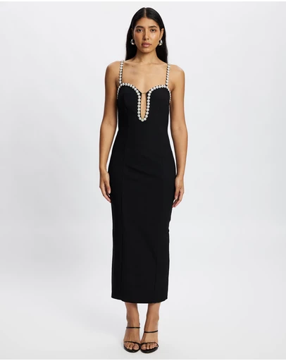 Romance by Honey and Beau - Gisella Pearl Detail Midi Dress