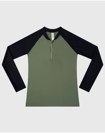 Aqua Blu Kids - Building Blocks Khaki Long Sleeve Rash Vest - Teens