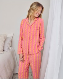 Chelsea Peers - Organic Cotton Wiggle Stripe Long Pyjama Set