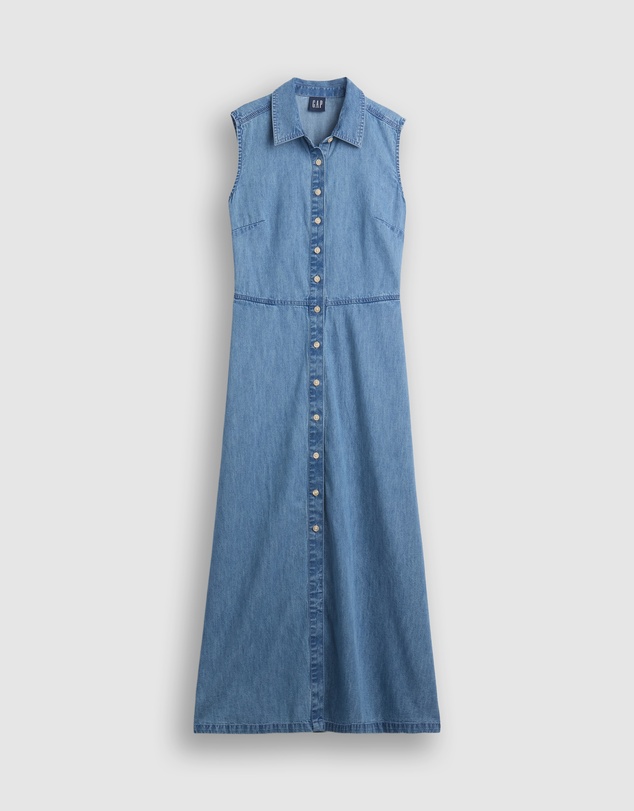GAP - SL Denim Maxi Shirtdress Med Koda