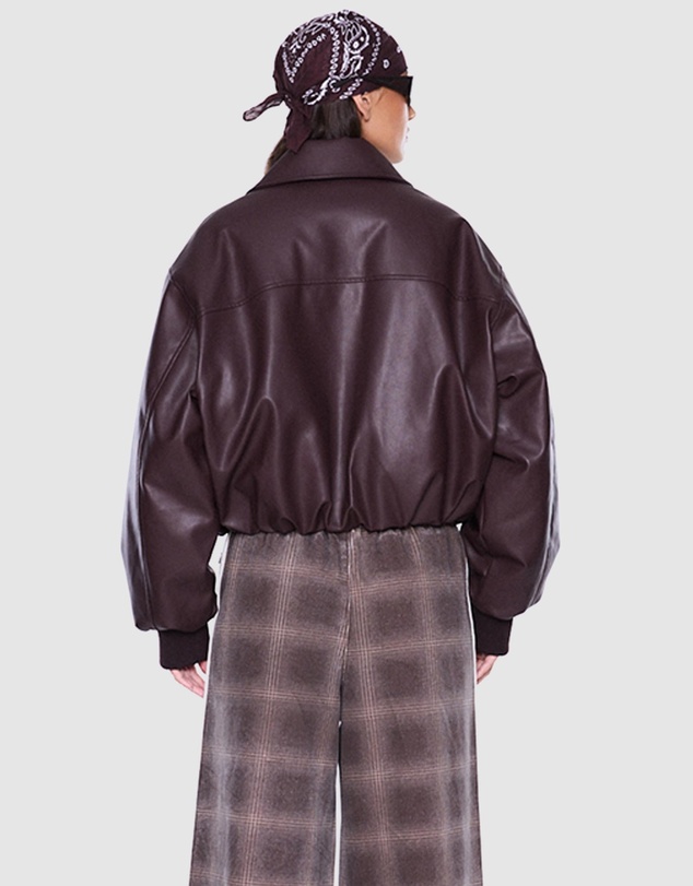 ENA PELLY - Monroe Faux Leather Bomber Jacket