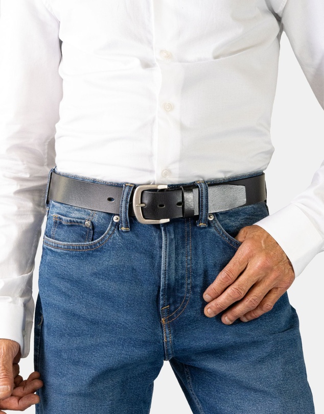 Buckle - Bushman. Australian Made Full Grain Natural Leather Belt. 38mm width.