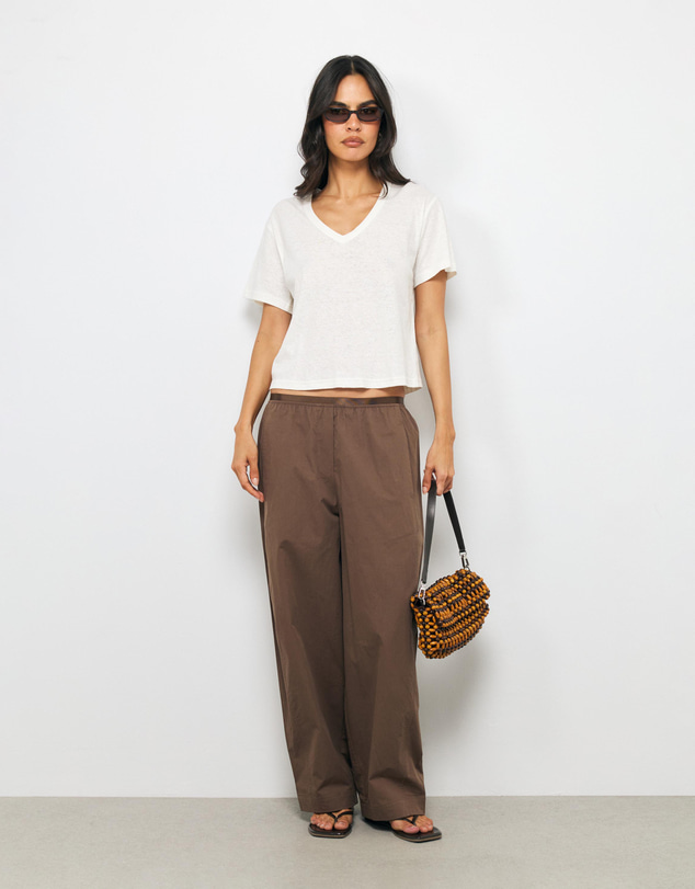 AERE - Linen Blend V-Neck T-Shirt