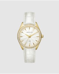 Maxum - Sydney - White Dial, Gold Tone Case & White Leather Band