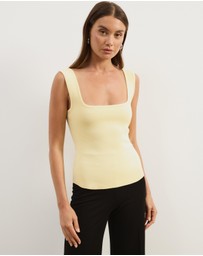 Atmos&Here - Gia Square Neck Knit Top