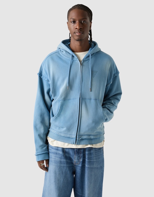 GUESS Originals - GUESS Originals Triangle Logo Zip-Up Hoodie