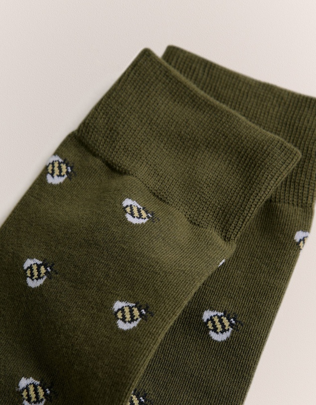 Trenery - Bumble Bee Sock in Winter Moss
