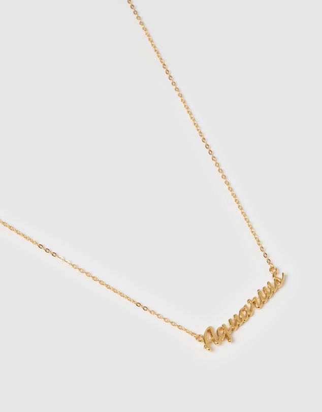 Izoa - Aquarius Written Star Sign Necklace