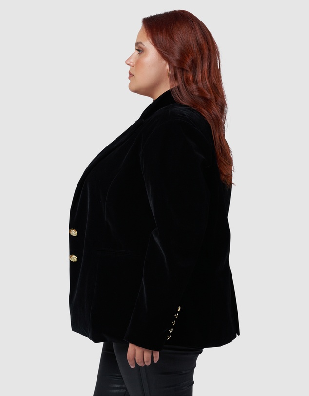 Pink Dusk by Curve Project - Suddenly Fine Velvet Blazer