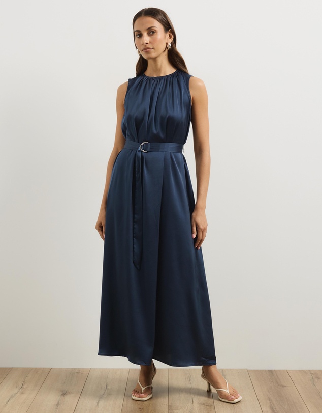 Atmos&Here - Juni Satin Sleeveless Midi Dress