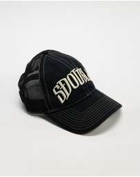 S Double - Arch Mid-Block Trucker Snapback Cap