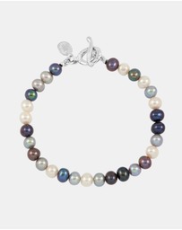 Dower & Hall - Men's Mixed Pearls Bracelet In Sterling Silver