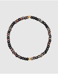 Nialaya Jewellery - Wristband With Dark Japanese Miyuki Beads