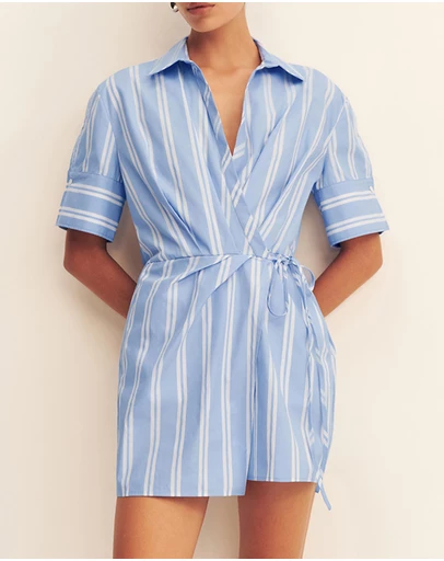 Shona Joy - Omri Draped Shirt Mini Dress - ICONIC EXCLUSIVE