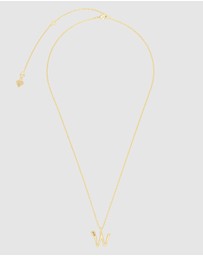 Wanderlust + Co - Alphabet Bubble Pendant Necklace - Letter W