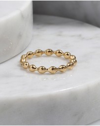 Elli Jewelry - Ring Ball Stack Plain in 925 Sterling Silver Gold Plated