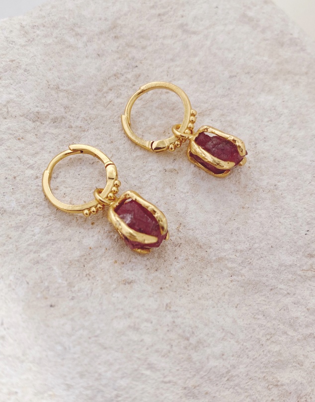 Carou - October Birthstone Earrings ~ Pink Tourmaline
