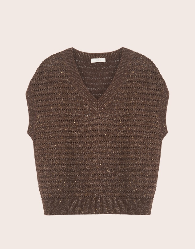 IDA+S - Reni Metallic Cotton Knit Top