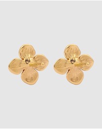 Elli Jewelry - Earrings Stud Pearl Flower 925 Sterling Silver Gold-Plated