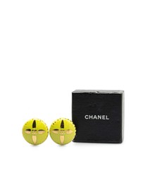 Pre-Loved by Azura Reborn - Pre-Loved Gold Plated and Resin CC Round Clip On Earrings