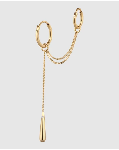 Elli Jewelry - Crystal Teardrop Drop Earrings in Gold-Plated 925 Silver