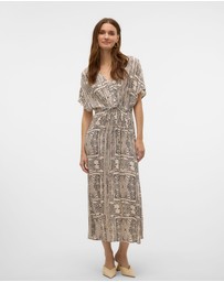 Vero Moda - Menny Sleeved Printed Midi Dress