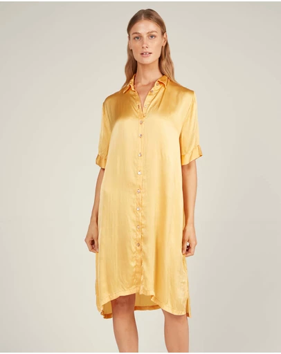 Primness - Glossed Shirt Dress