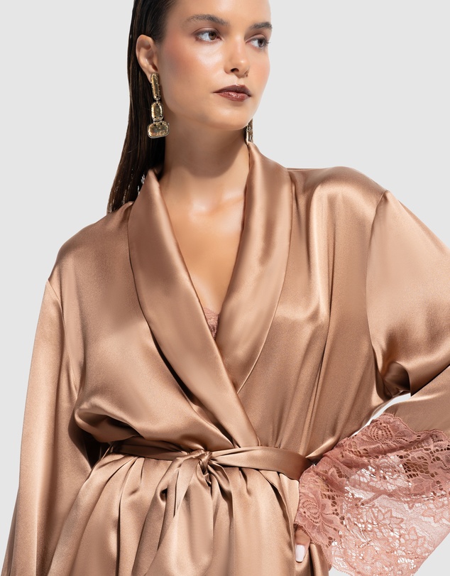 GINIA - Silk Lace Robe
