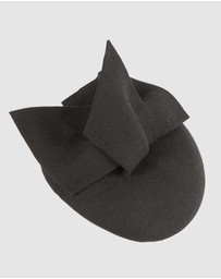 Max Alexander - Winter Black Felt Pillbox with Bow