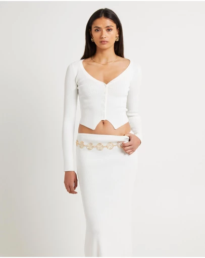 Subtitled - Kelse Knitted Long Sleeve Button Top