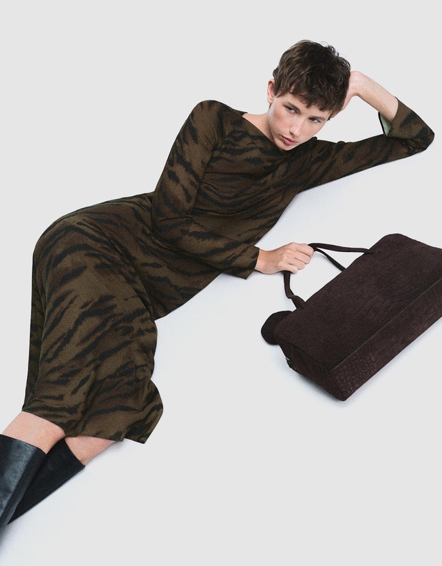 M.N.G - Satin Animal-Print Dress