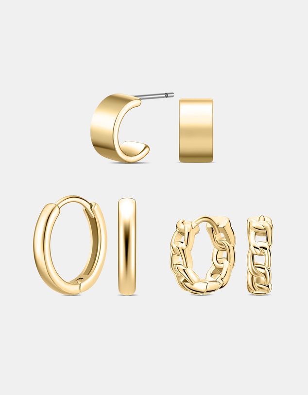Mestige - Eterna Trio Hoops Set - 18K Gold Plated
