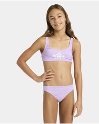 Roxy - Girls 4 to 16 Solid Active Bralette Set Two Piece