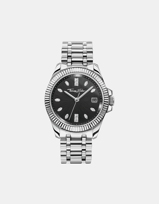 THOMAS SABO - Women's Watch Divine Silver with Black Dial and Zirconia Stones