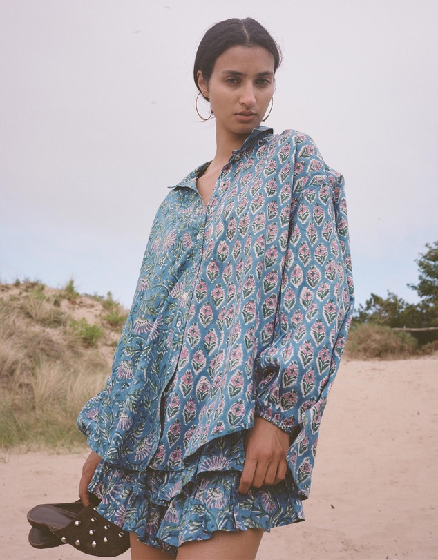 KINGA CSILLA - Zaffre Block Print Chalm Shirt