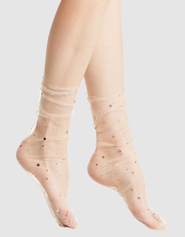 High Heel Jungle - Starry Sky Tulle Socks - Nude