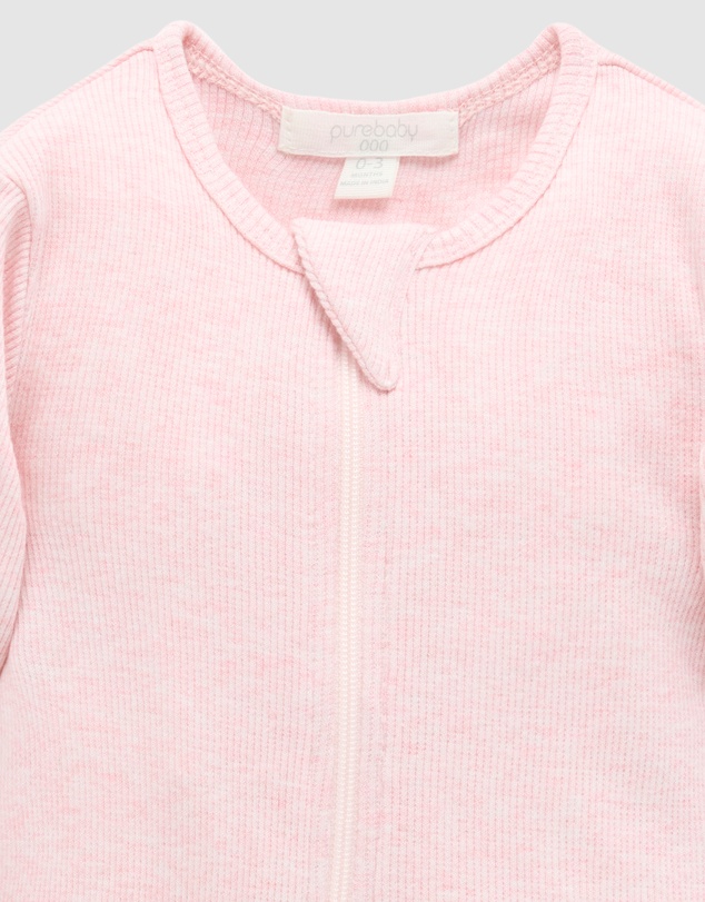 Purebaby - Ribbed Zip Growsuit -Kids-Babies