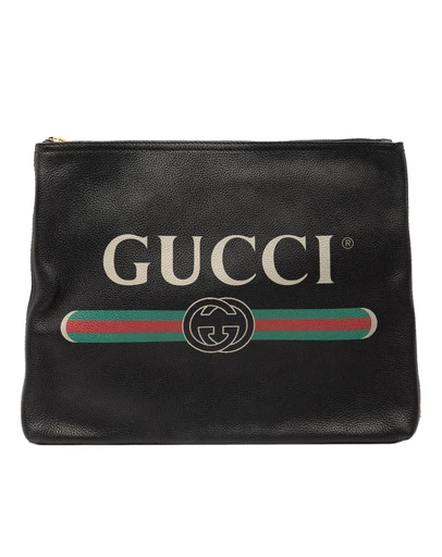 Pre-Loved by Azura Reborn - Pre-Loved Medium Leather Logo Portfolio Clutch
