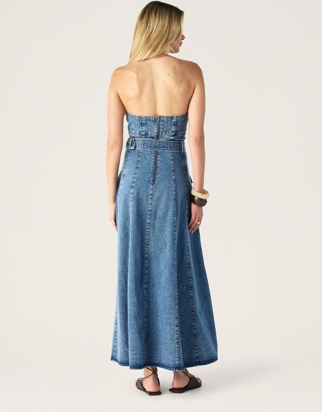 MOS The Label - Aveline Denim Strapless Dress
