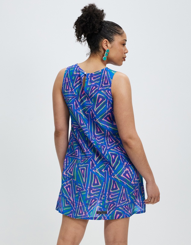 The Social Outfit - Fariba's Triangles Silk A-Line Mini Dress