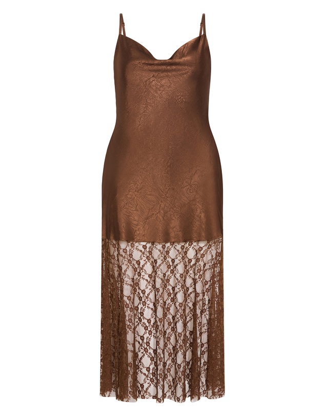 City Chic - Lilly Slip Lace Hem Maxi Dress