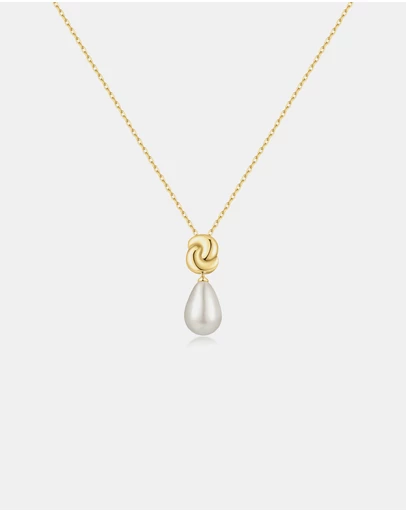 Ania Haie - Gold Twist & Shell Pearl Necklace