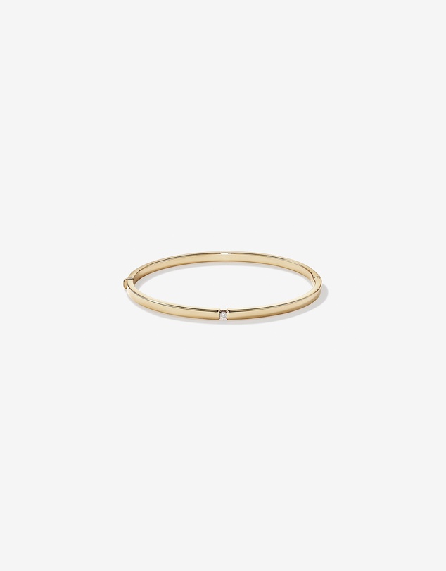 Michael Hill - Diamond Accent Oval Bangle in 10kt Yellow Gold