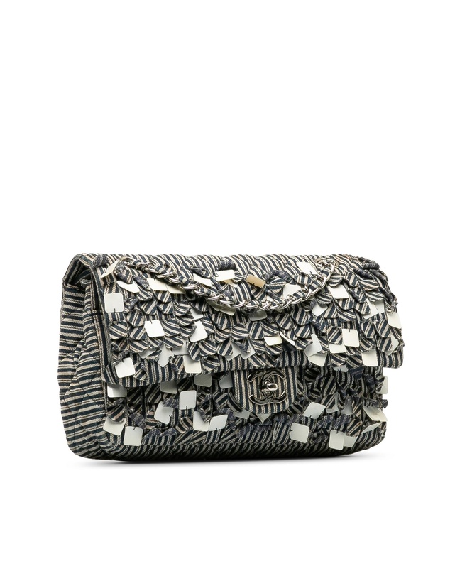 Pre-Loved by Azura Reborn - Pre-Loved chanel Striped Design Shoulder Bag with Chain Strap and Turn Lock Closure