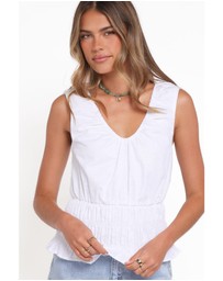 Petal & Pup - Lucilla Shirred Waist Top - White