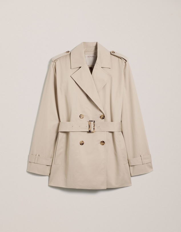 Trenery - Short Belted Trench Coat in Clay