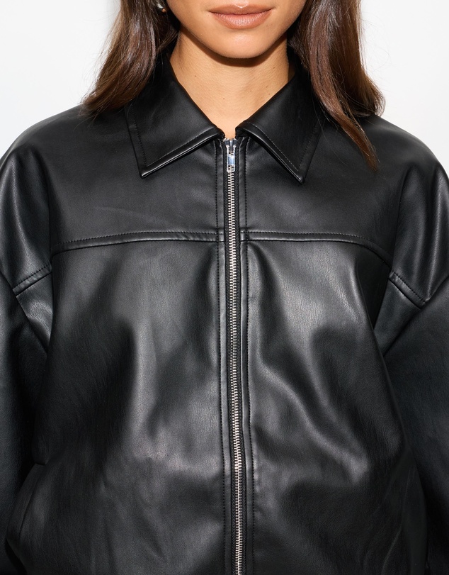 Dazie - Benny PU Relaxed Bomber Jacket